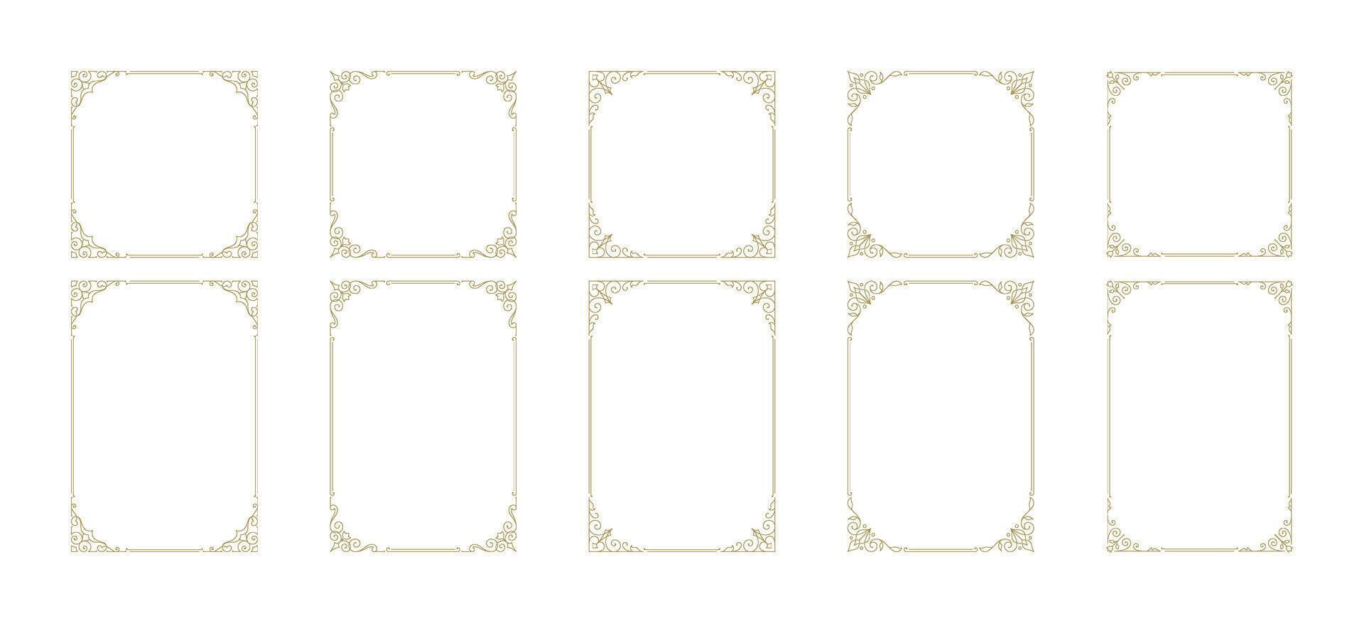 Decorative vintage ornament frames vector design elements set