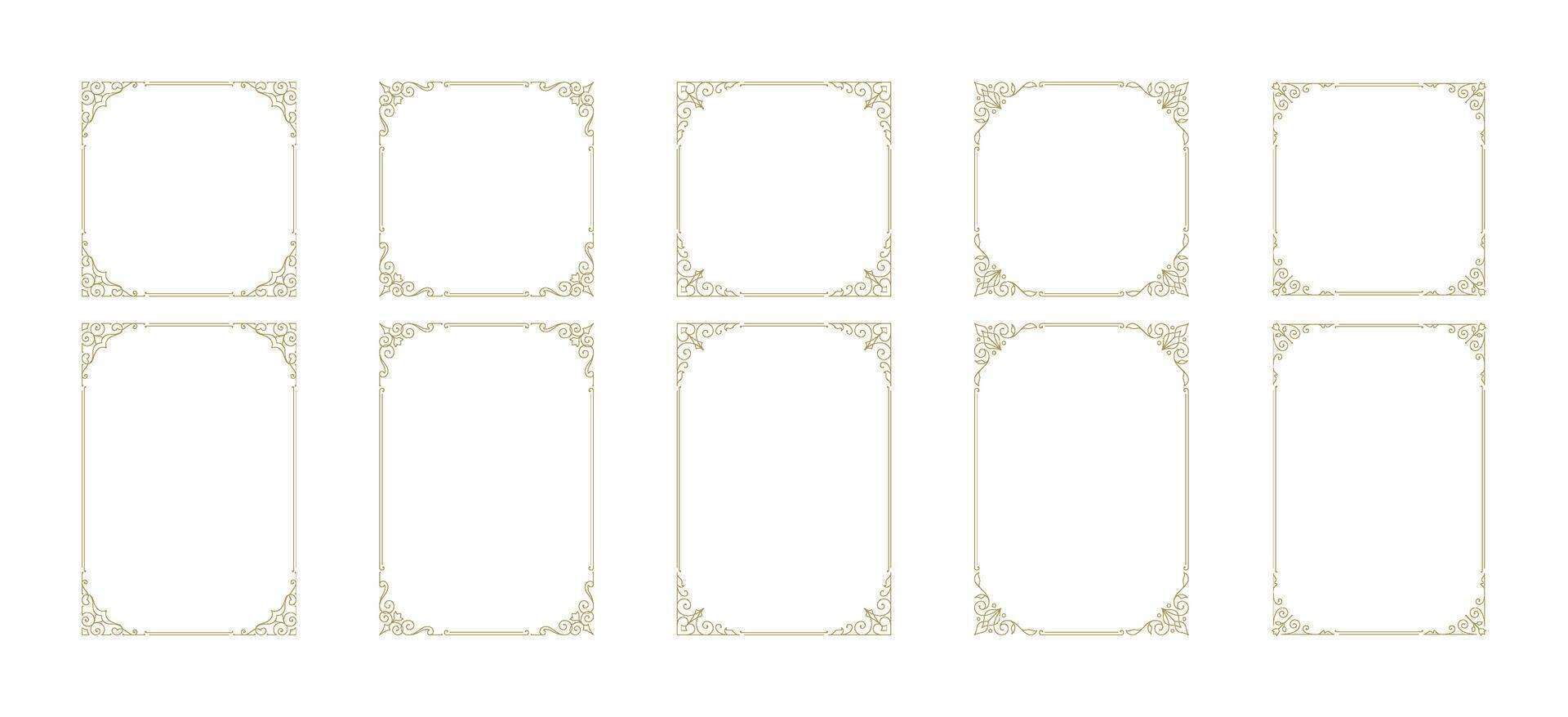 Decorative vintage ornament frames vector design elements set