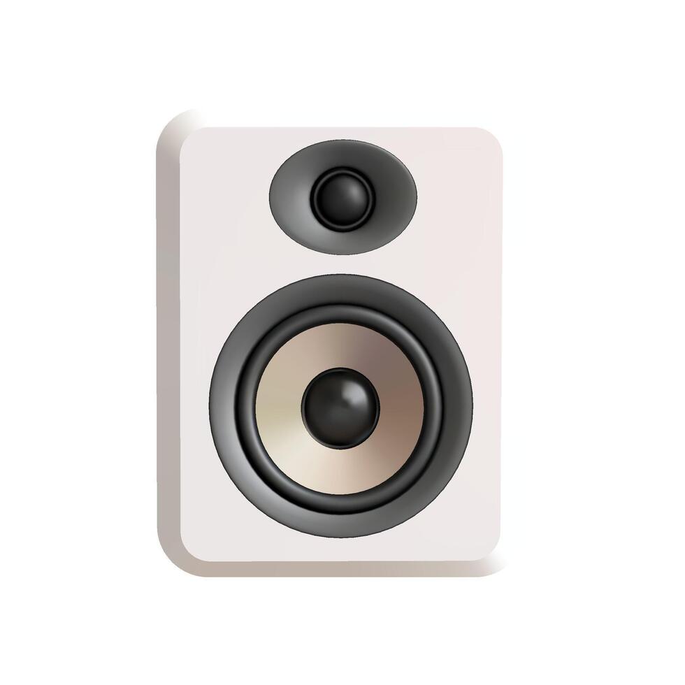 Subwoofer stereo acoustic sound system volume music bass broadcasting 3d icon realistic vector