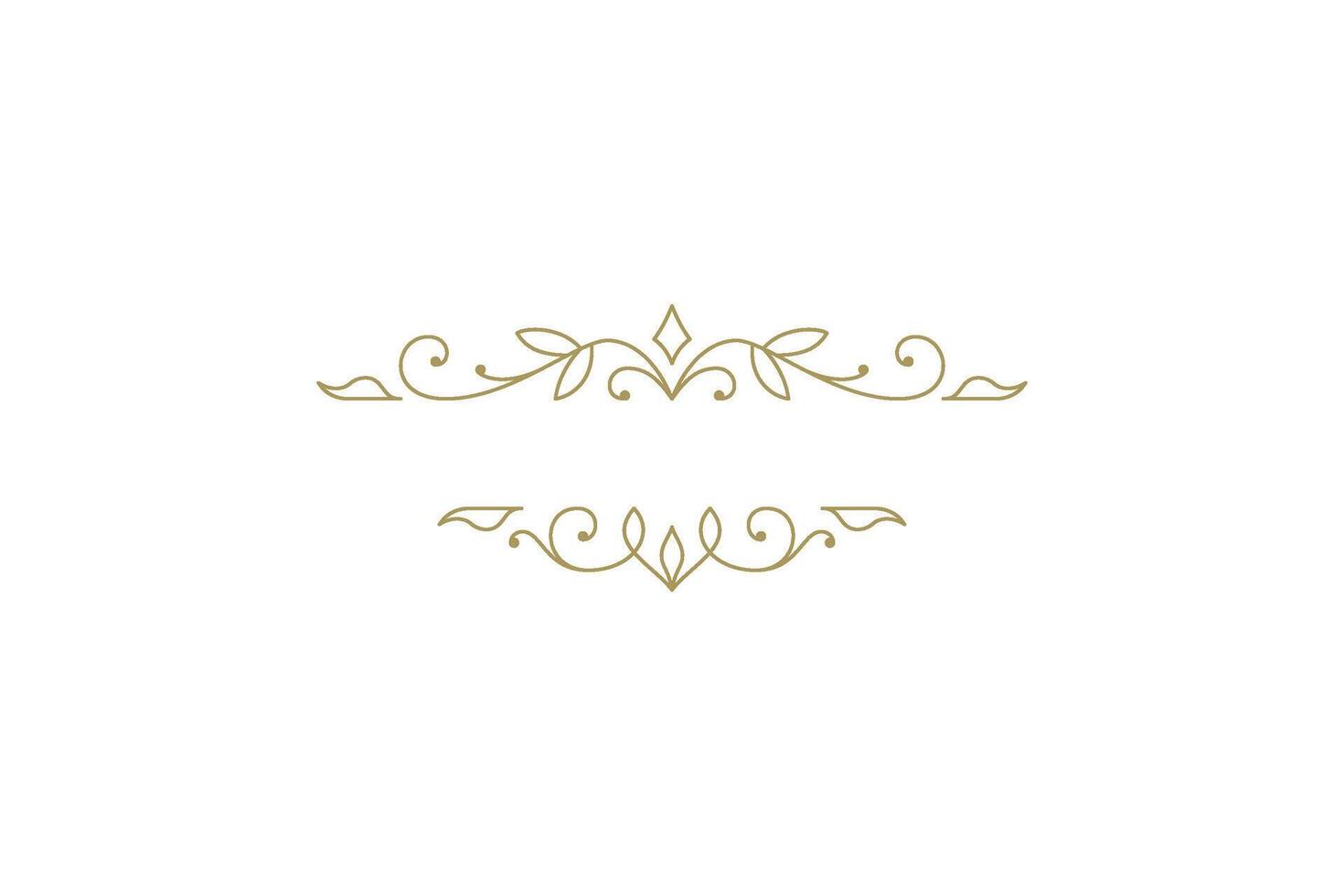 Vintage ornament swirl text divider filigree calligraphic vector illustration