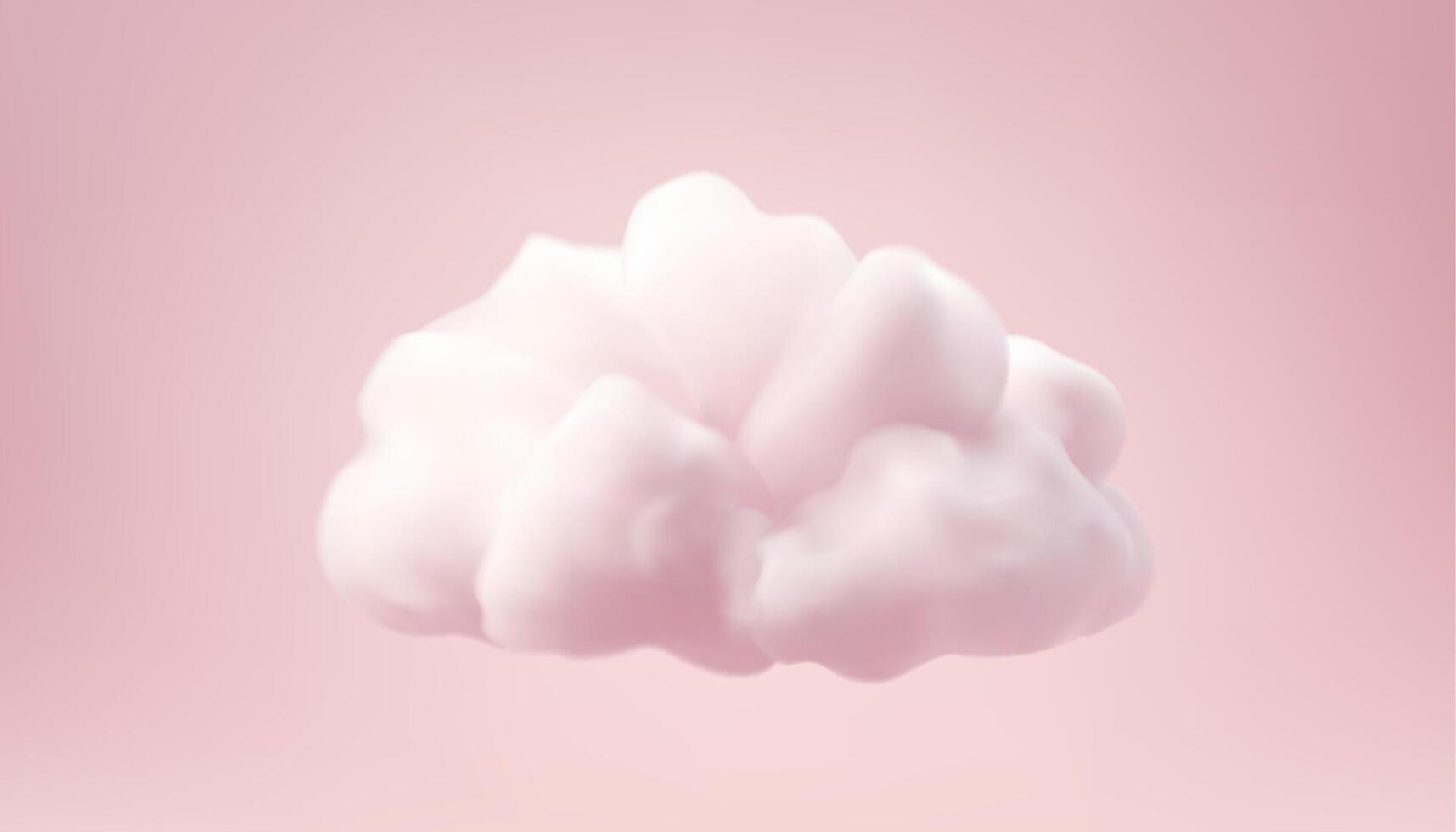 Cute pink fluffy cloud floating softness cloudscape beauty feminine 3d icon realistic vector