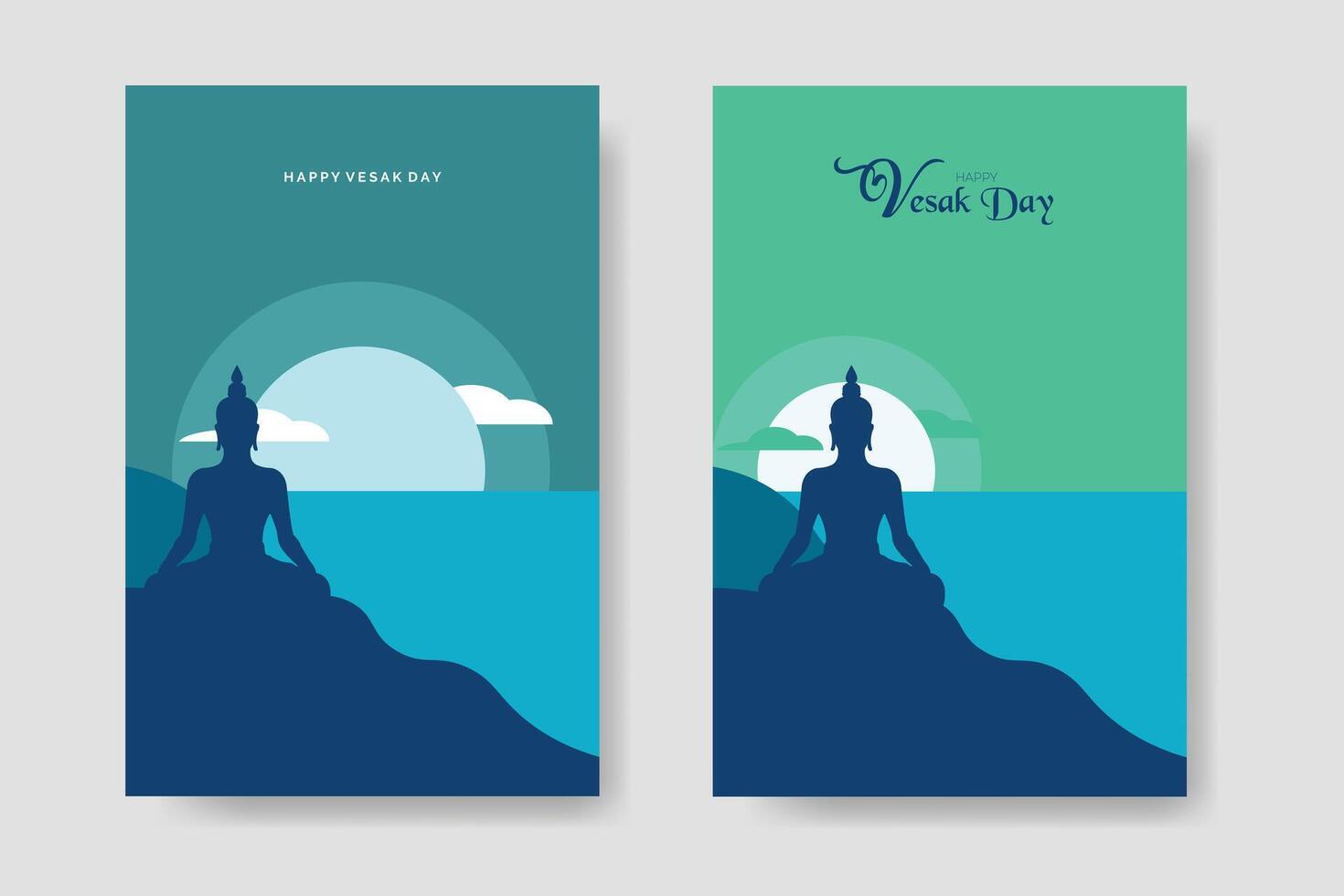 Happy Vesak Day Illustration Bundle Template vector