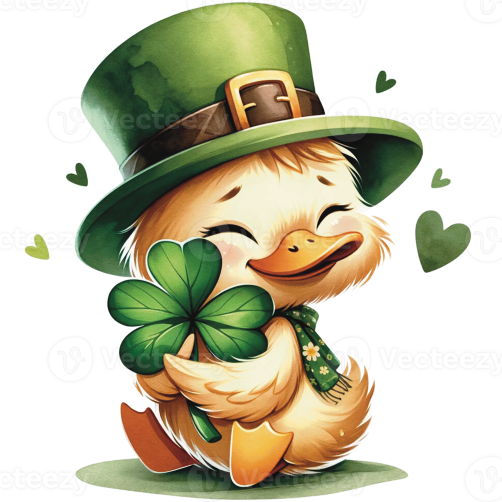 AI generated The Duck Celebrate on Saint Patrick Day png