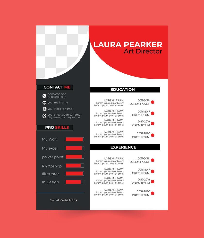 CV Resume Template Design vector