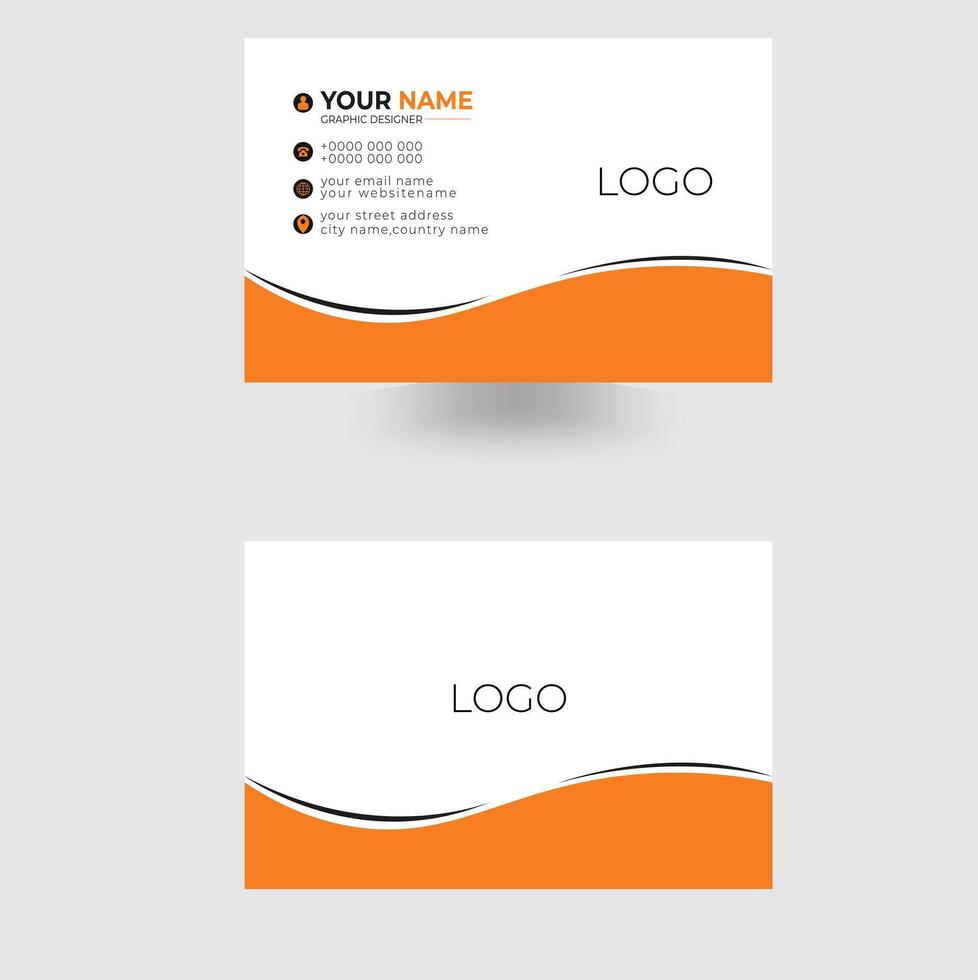 Creative modern clean yellow and white business card design template vector