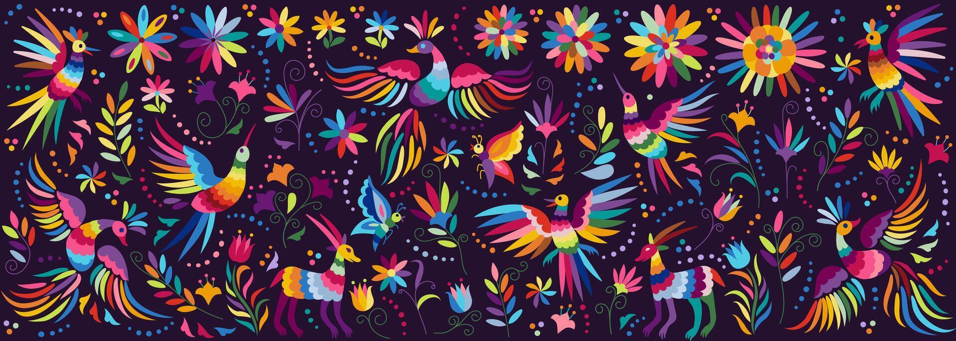 vector Mexican embroidery pattern