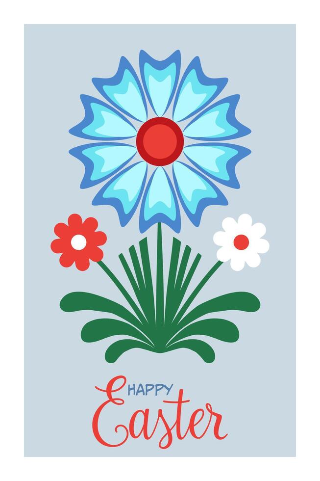 Vector Easter poster with flower
