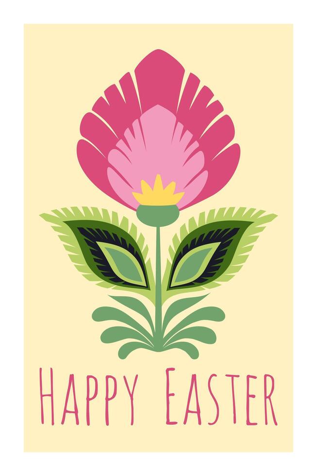 Vector Easter poster with flower