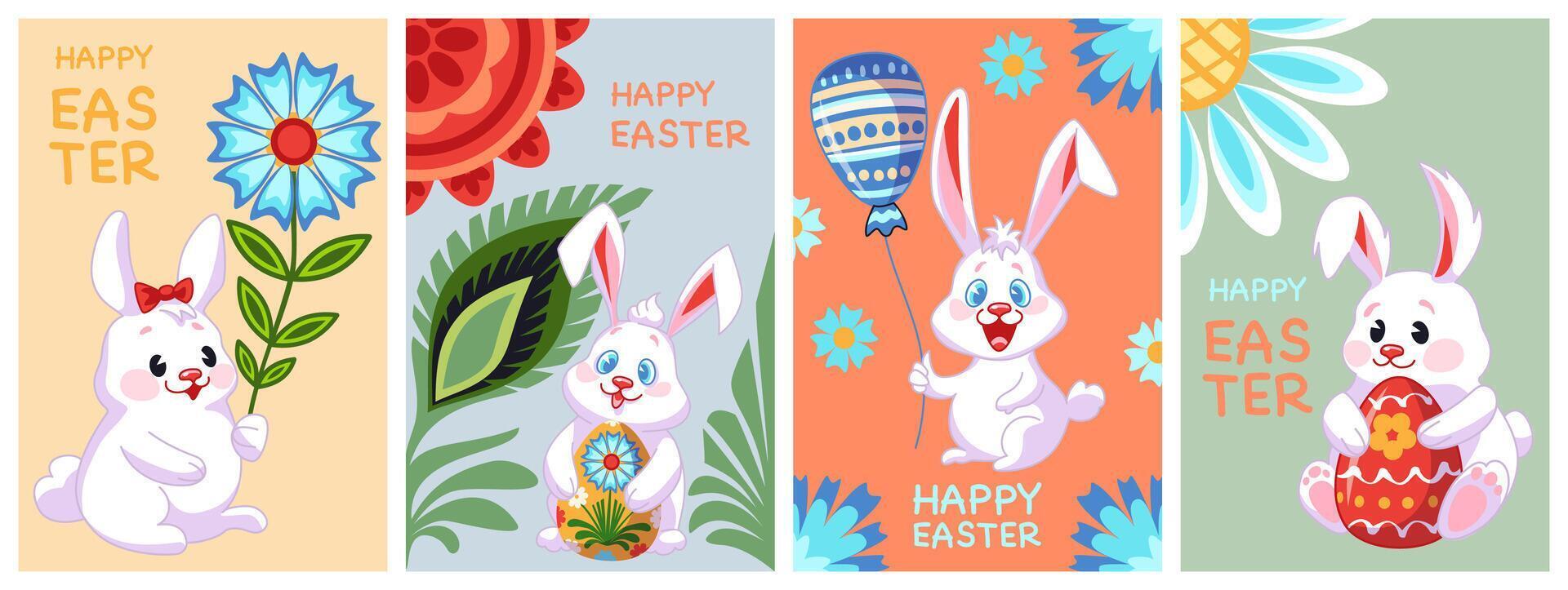 Vector Easter poster with bunny