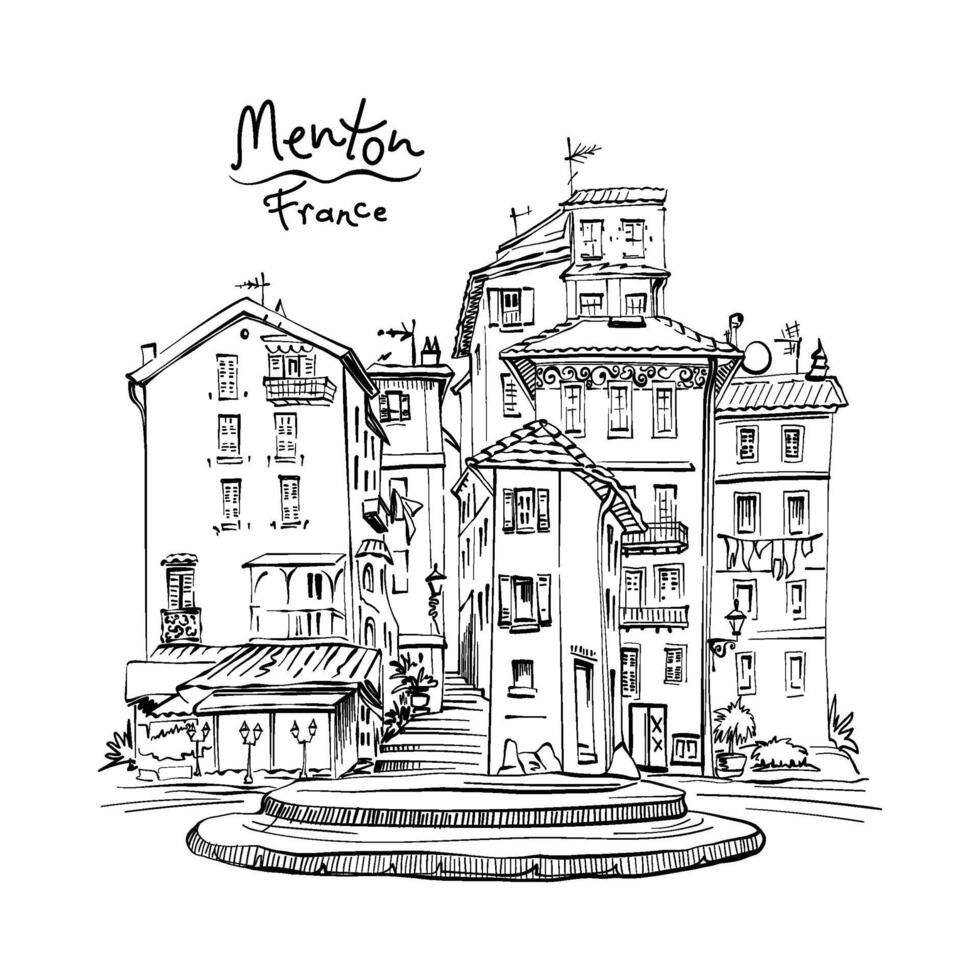 Provencal house, Menton, France vector