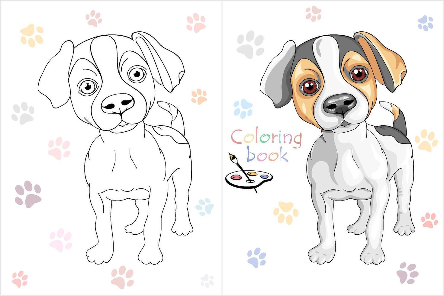 Coloring Book page dog Jack Russell Terrier vector