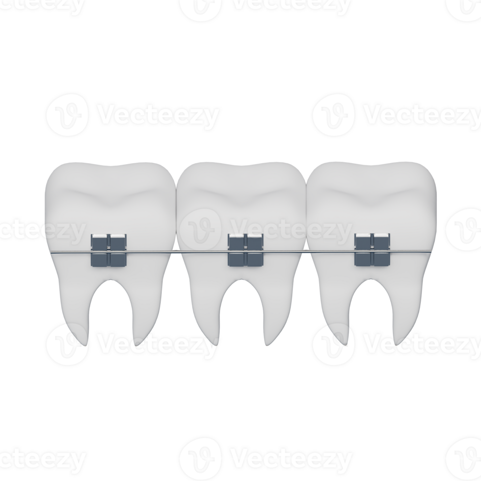 3d icon of teeth with braces png