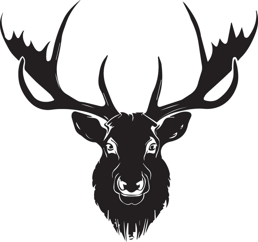 Black Silhouette Moose logo Isolated on white background vector