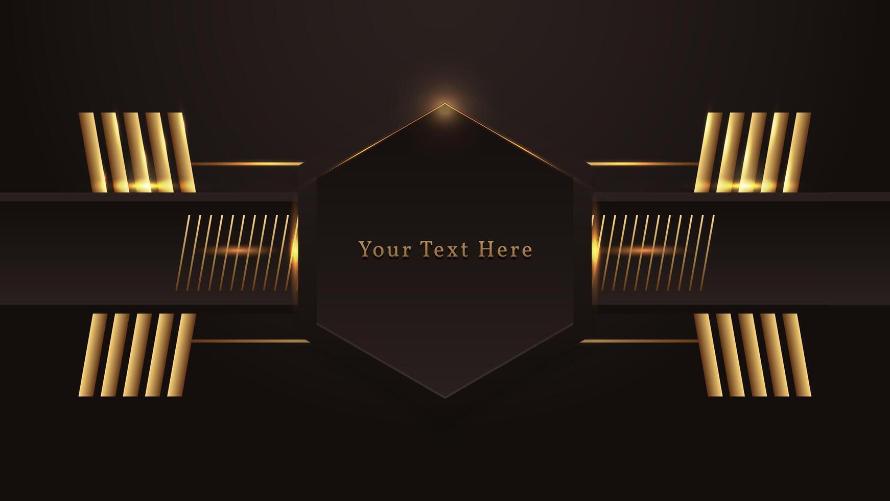 abstract dark brown and gold  background with copy space vector