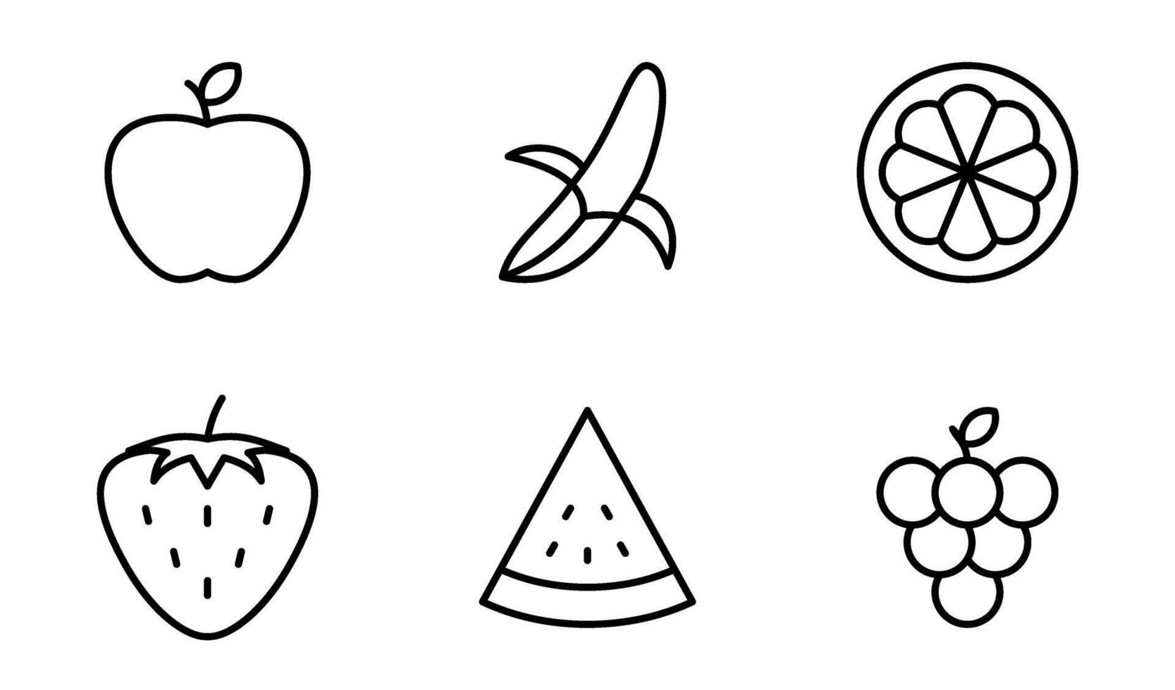 Fruits icon symbol vector template collection