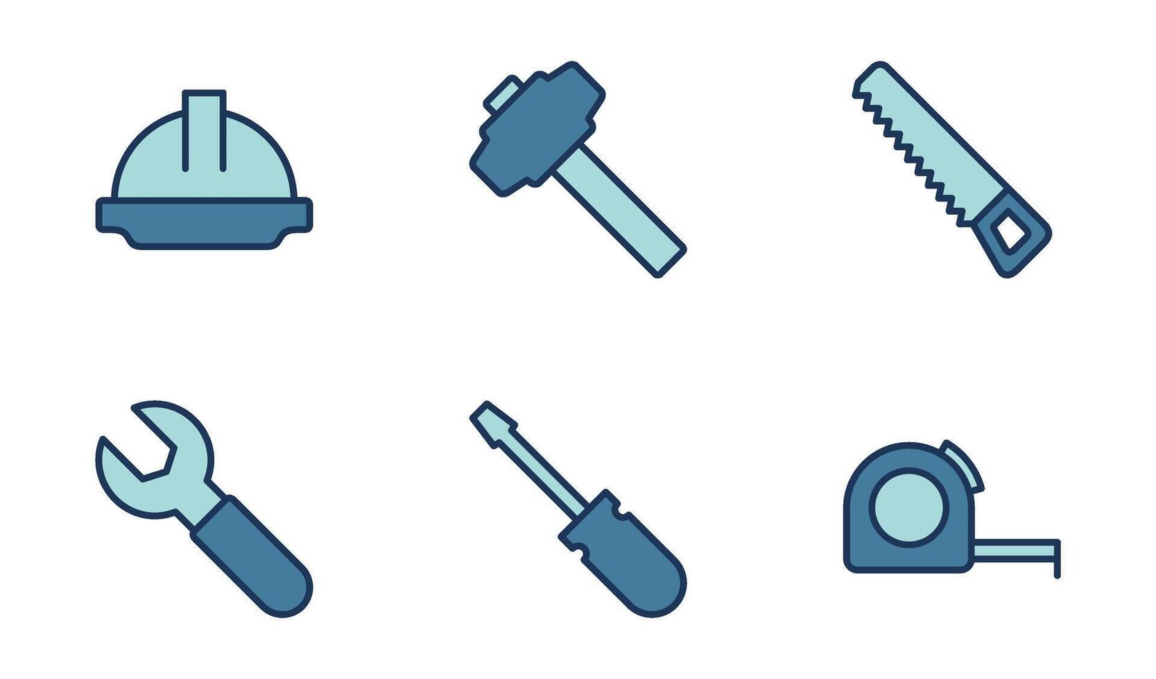 Construction tools icon symbol vector template collection