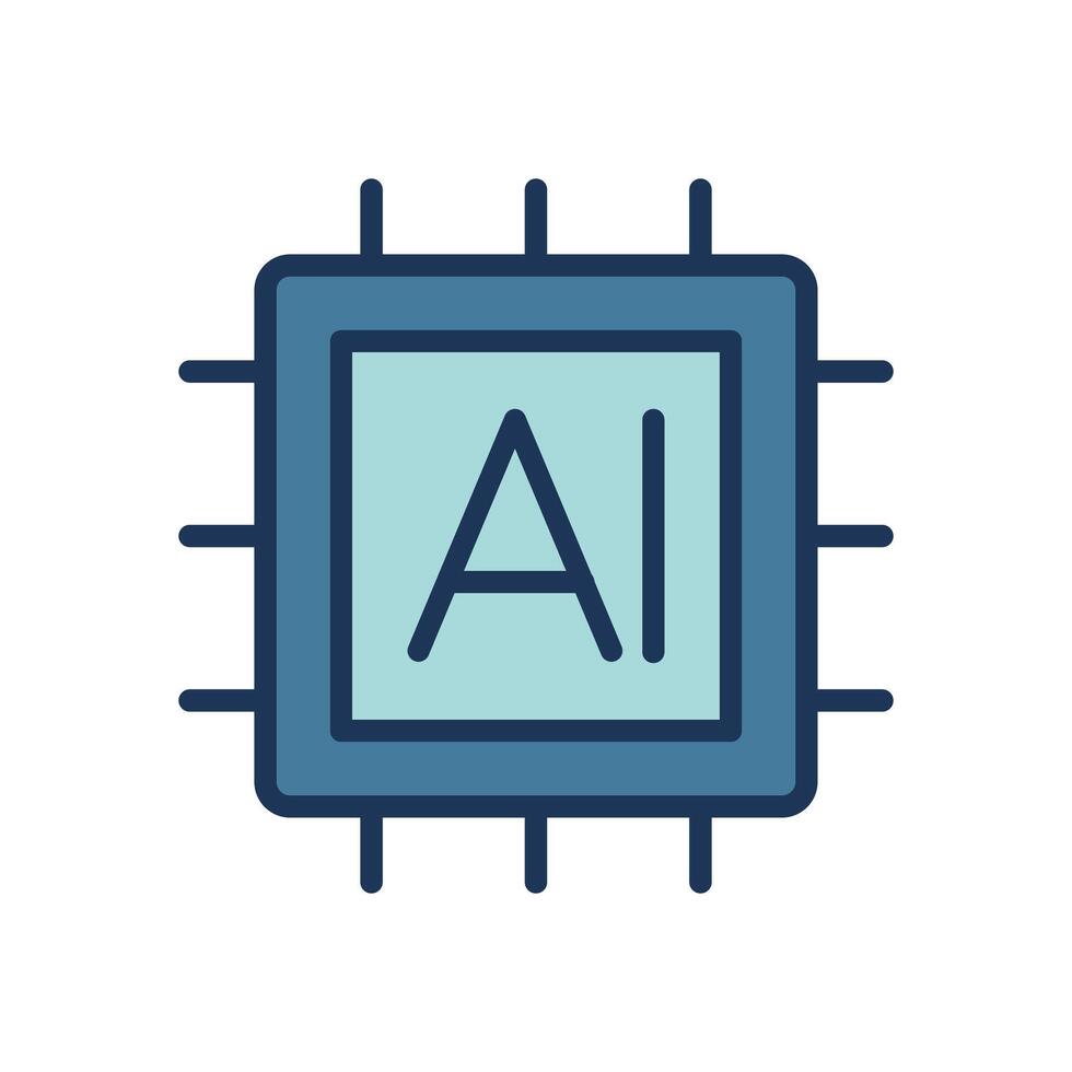 AI chip icon symbol vector template