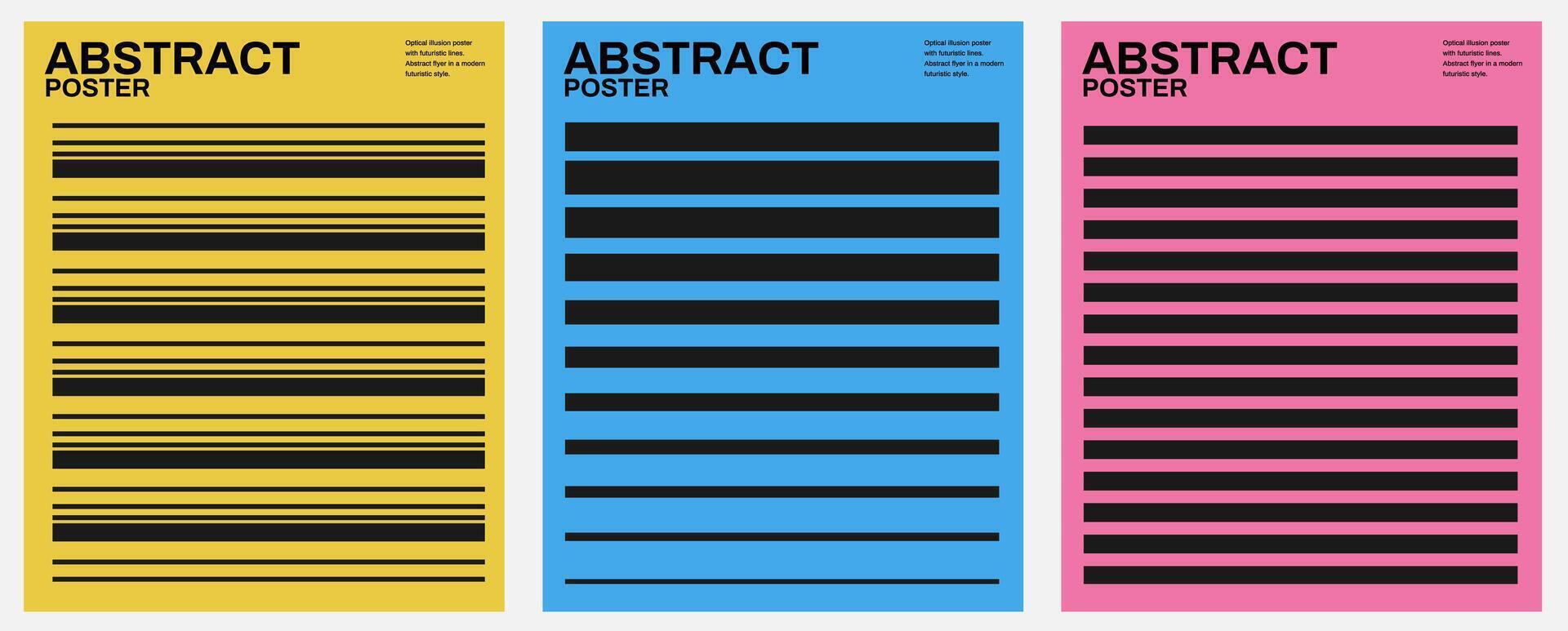 Set of poster with straight stripe n brutalism modern style. Minimalistic background with gradient line. Vector illustration