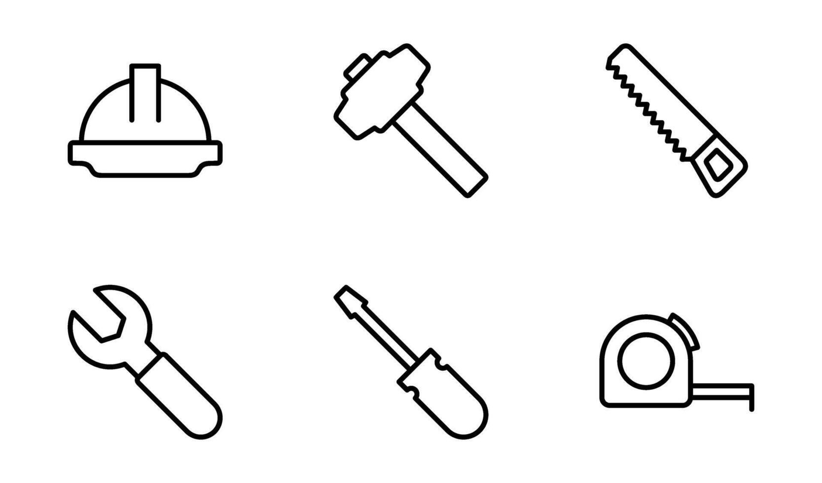 Construction tools icon symbol vector template collection