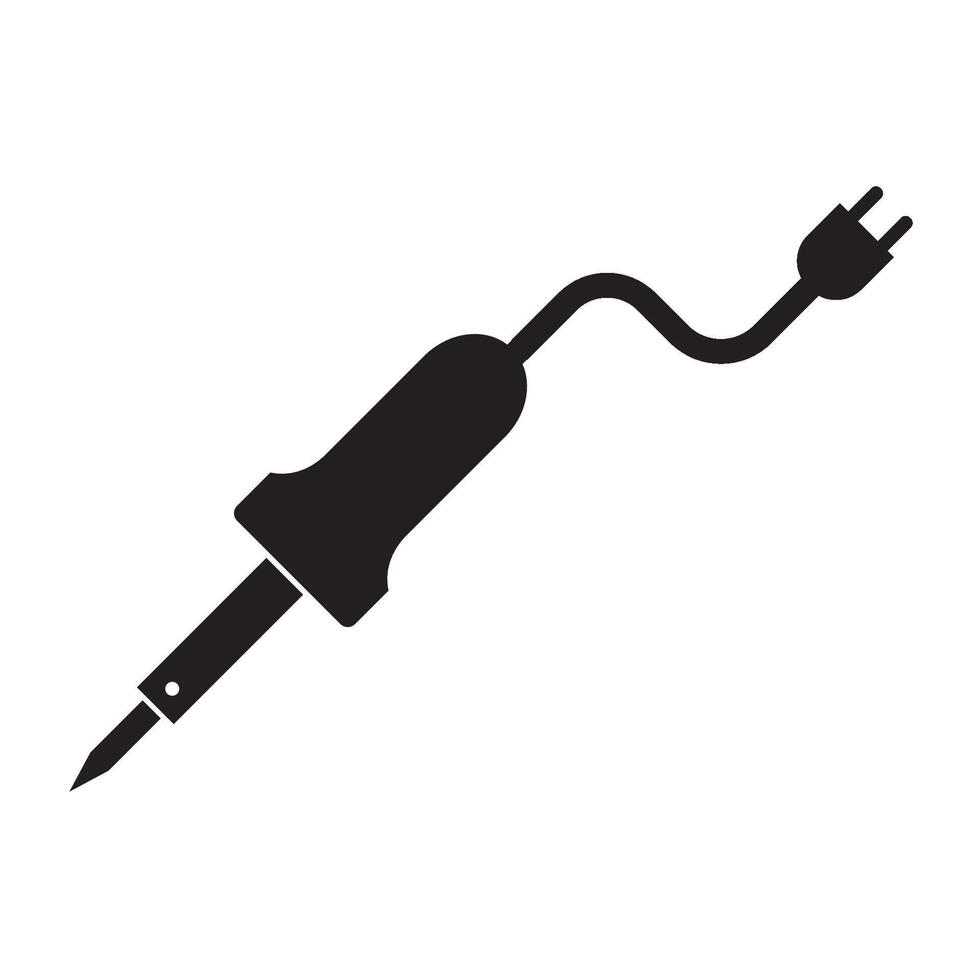 electric soldering iron icon logo vector design template