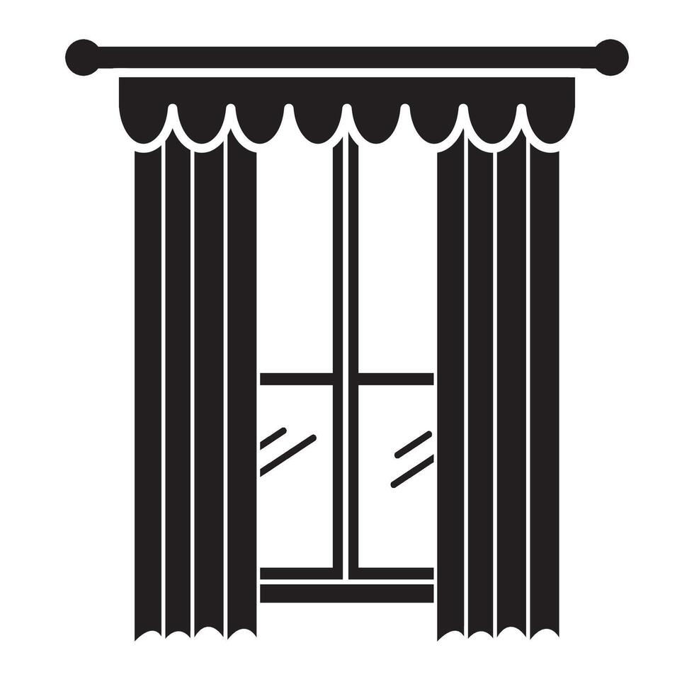 cortina icono logo vector diseño modelo