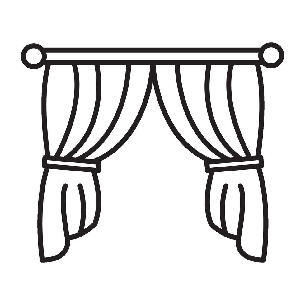 curtain icon logo vector design template