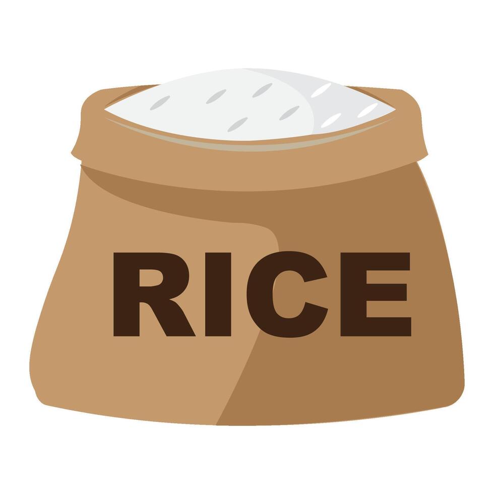 arroz saco icono vector ilustración diseño