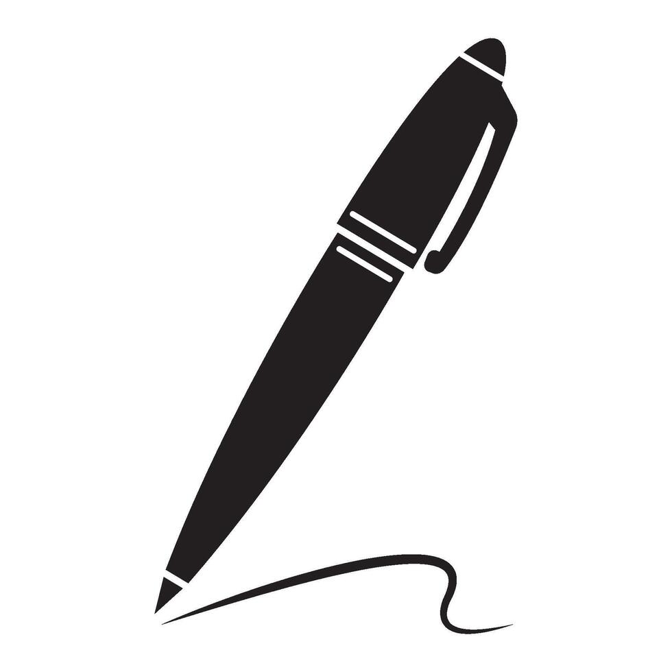 fuente bolígrafo icono logo vector diseño modelo