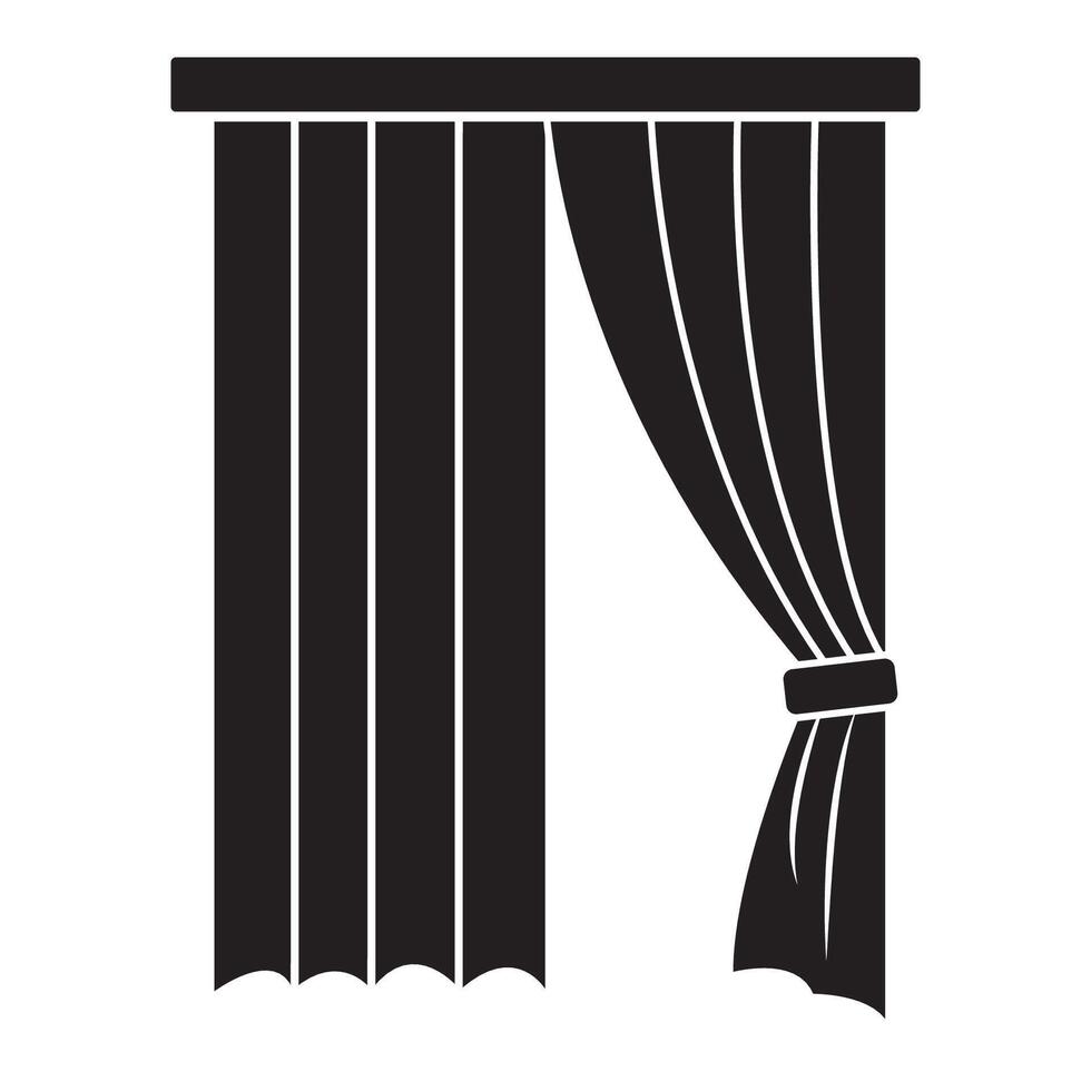 curtain icon logo vector design template
