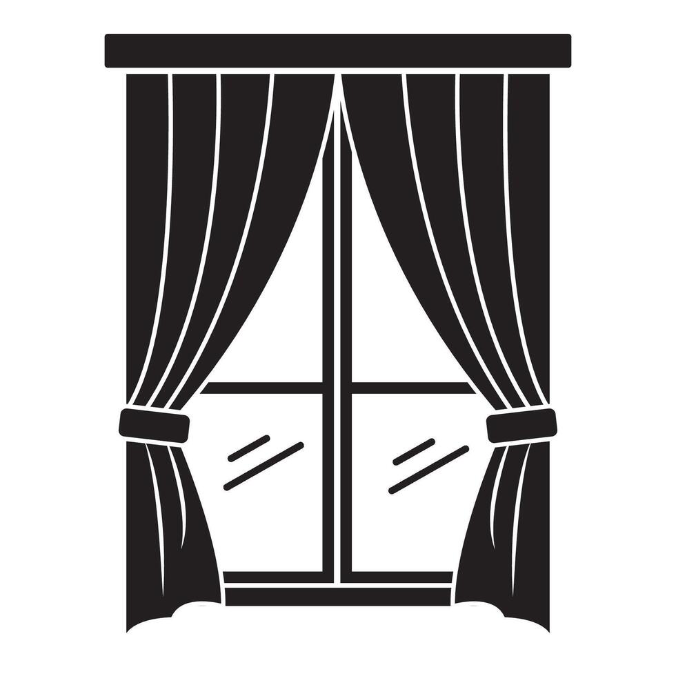 curtain icon logo vector design template