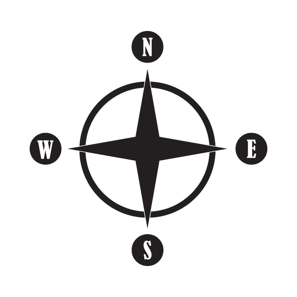 points of the compass icon logo vector design template