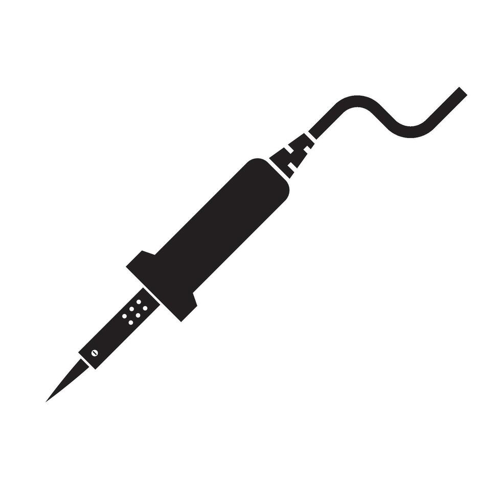 electric soldering iron icon logo vector design template