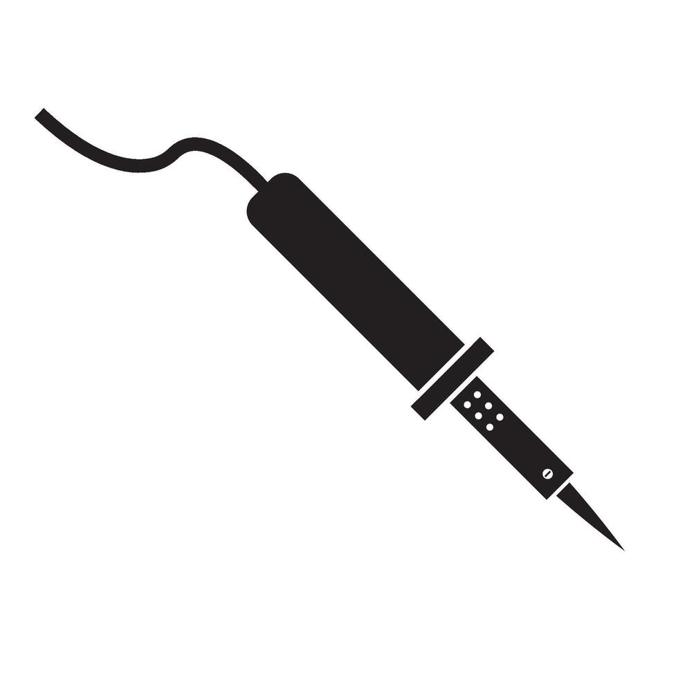 electric soldering iron icon logo vector design template