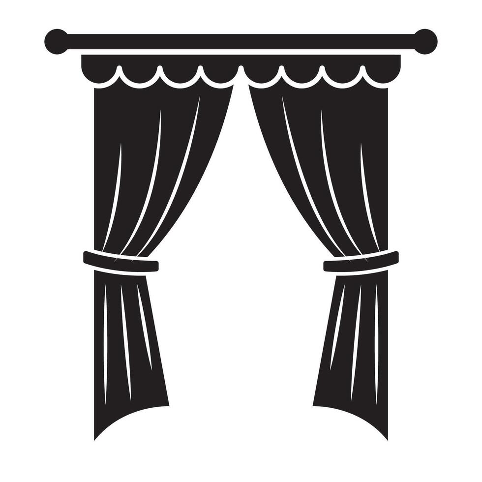 curtain icon logo vector design template