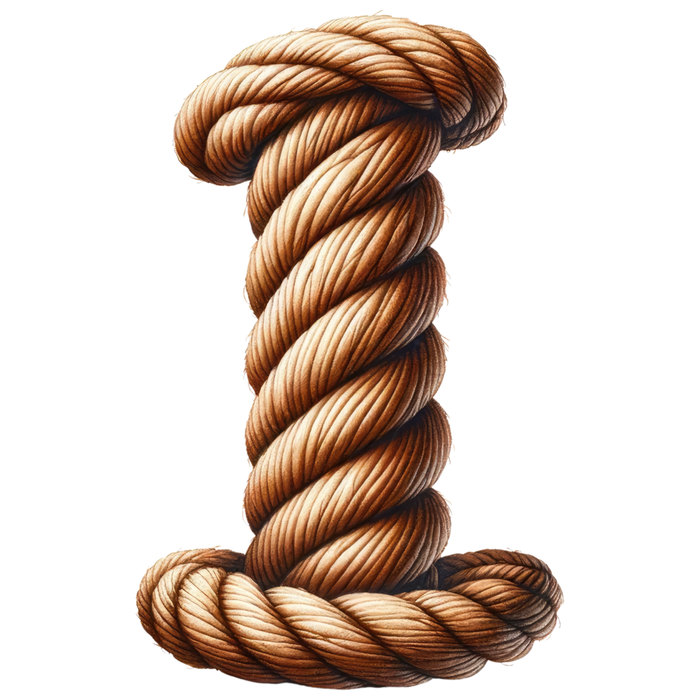 AI generated Rope Alphabet Letter I Illustration. png