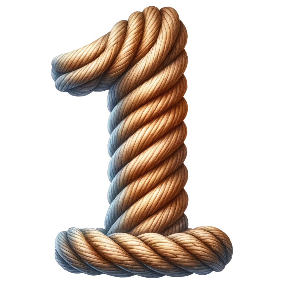 AI generated Artistic Twisted Rope Number One Design. png