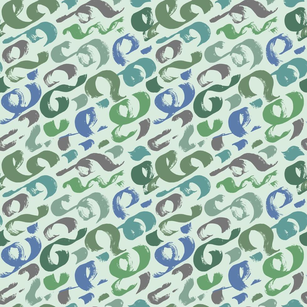 Painted strokes abstract seamless pattern. Hand draws calligraphy swirls for background. Curly brush strokes, marker scrawls as a bright wallpaper. vector