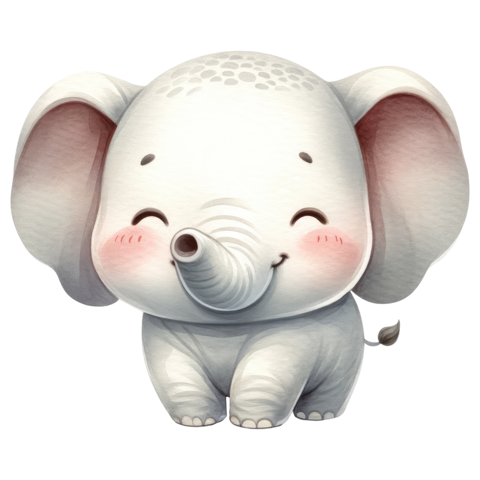 ai gerado encantador bebê elefante desenho animado ilustração. png