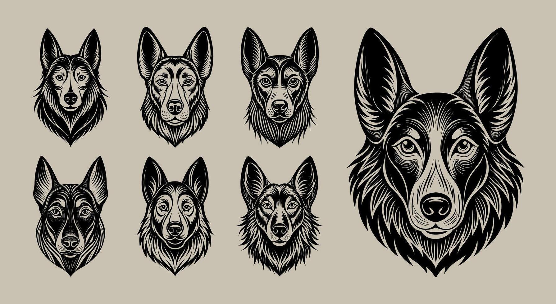 AI generated Sarabi dog head tshirt illustration design bundle vector