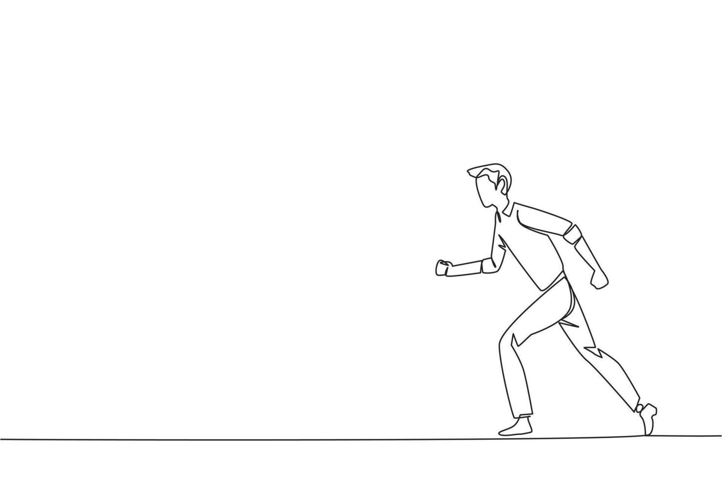 Single continuous line drawing businessman leisurely strolling. Habit to get rid of nervousness. Nervous when meeting a big client. Light exercise for health. One line design vector illustration