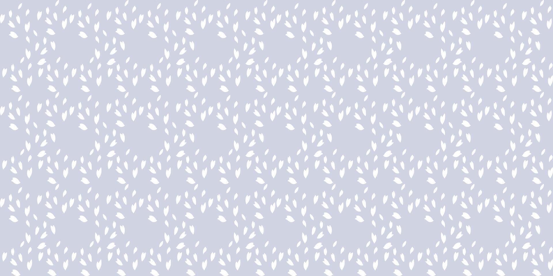 Simple light seamless pattern with abstract rhombus with shapes tiny polka dots on a grey background. Vector hand drawn sketch random drops, spots, snowflakes, circles. Template for design ornament