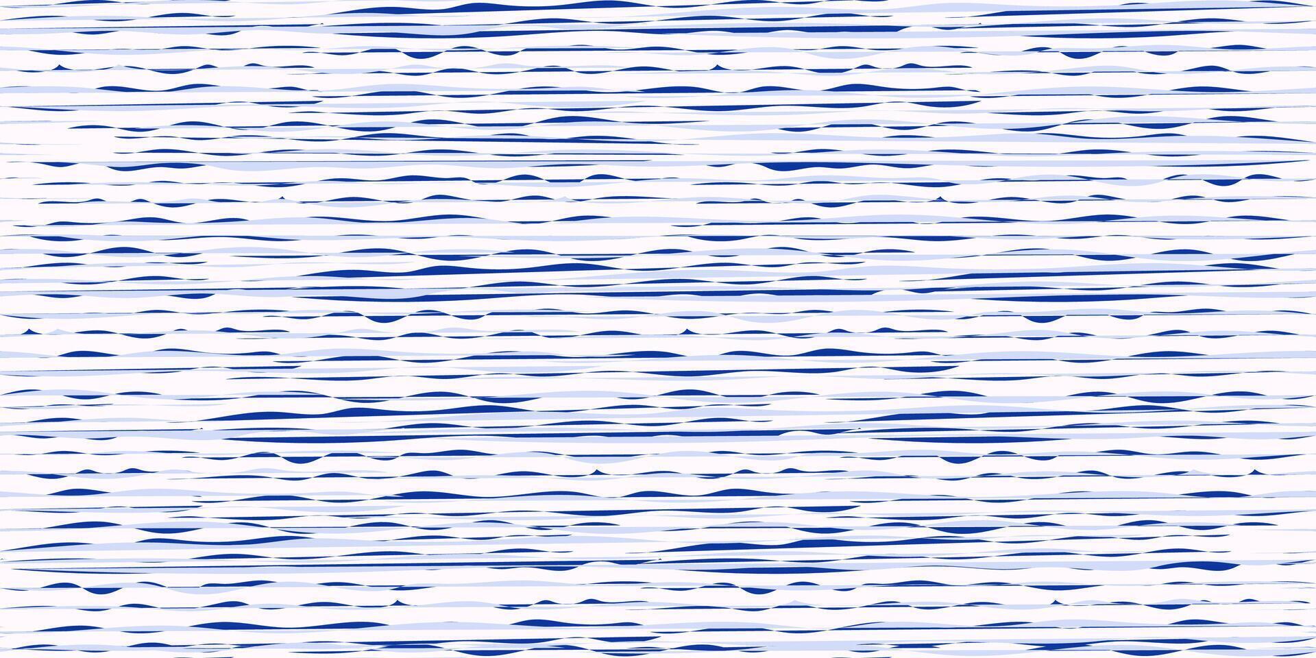 Seamless pattern with abstract blue weaving lines. Vector hand drawn sketch.  Flat striped line textured white background. Collage template for designs, printing, patterned