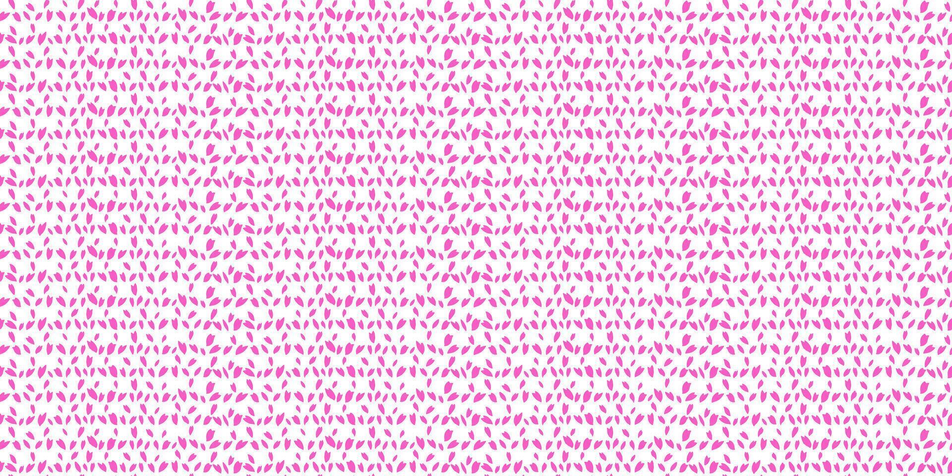 Simple abstract pink tiny polka dots, drops, spots seamless pattern on a white background. Creative striped lines in a snowflakes, circles, leaflets texture. Vector hand drawn sketch shapes.