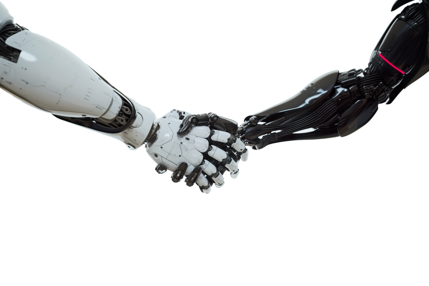 AI generated The handshake of two robots arms png