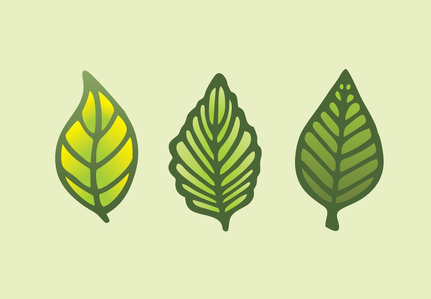 large leaf design in light and dark green vector