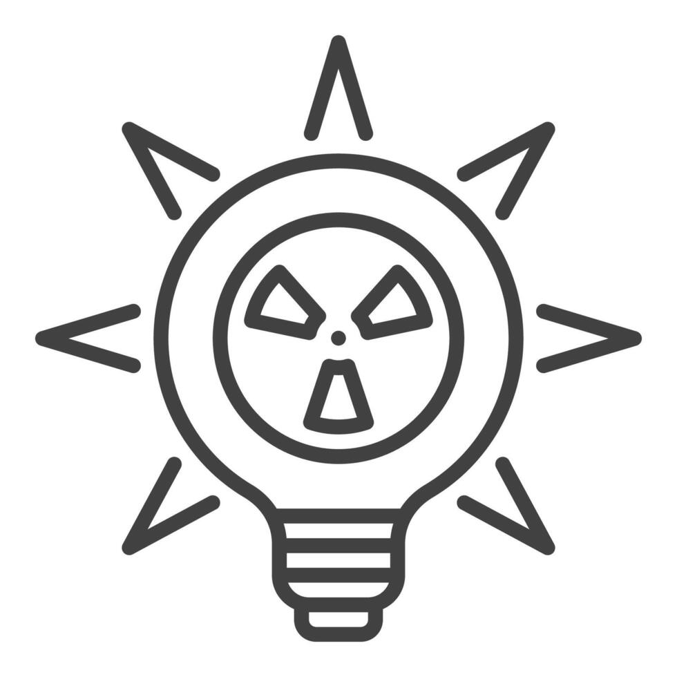 Nuclear Light Bulb vector Radiation icon or symbol in outline style