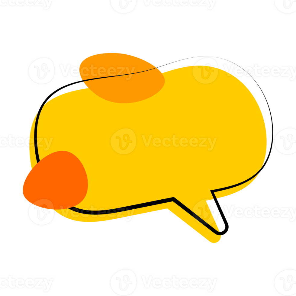 Yellow cartoon speech bubble png