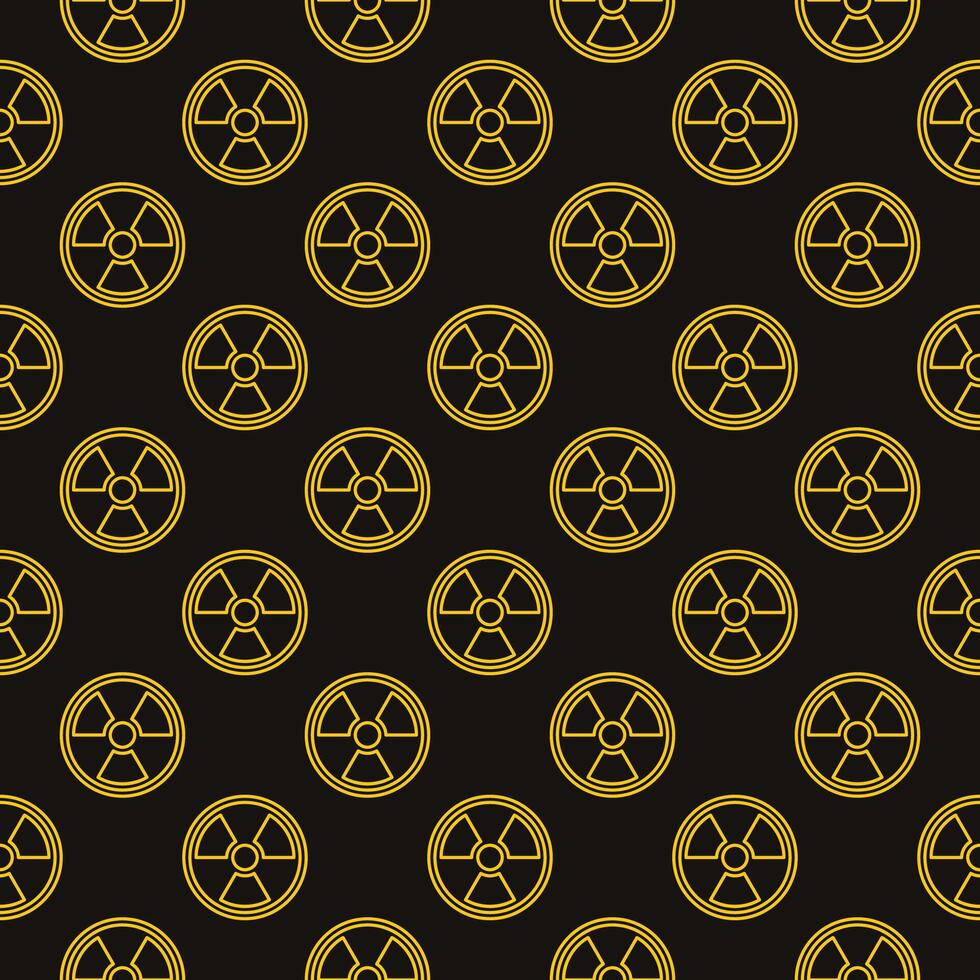 Radiation or Renewable Nuclear Energy vector thin line seamless pattern