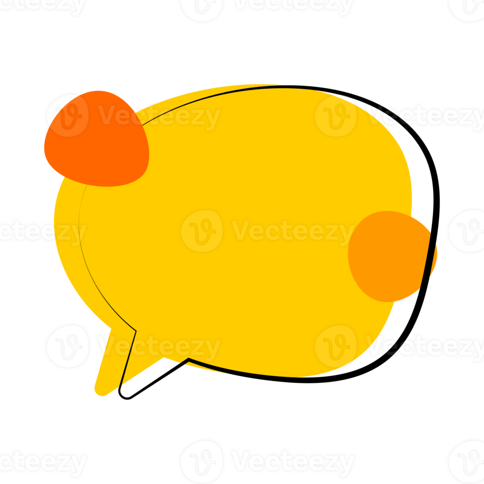 Yellow cartoon speech bubble png