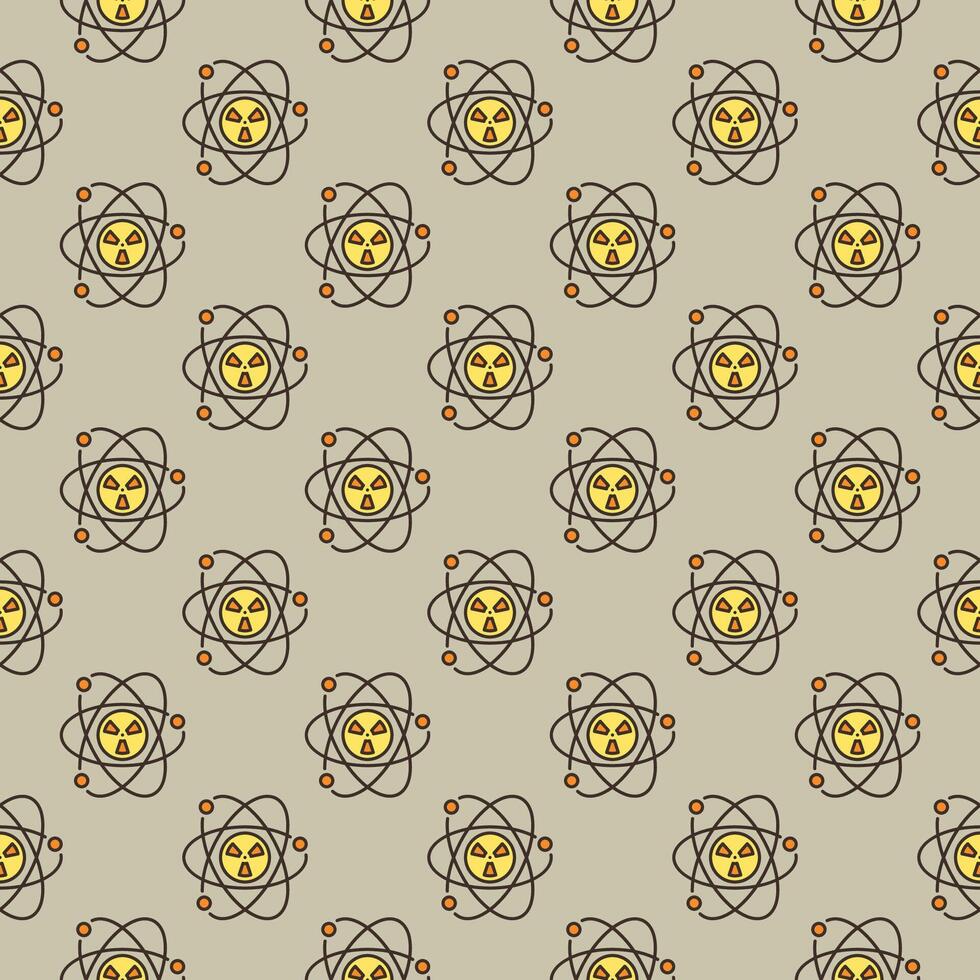 Radiation inside Atom vector colored seamless pattern